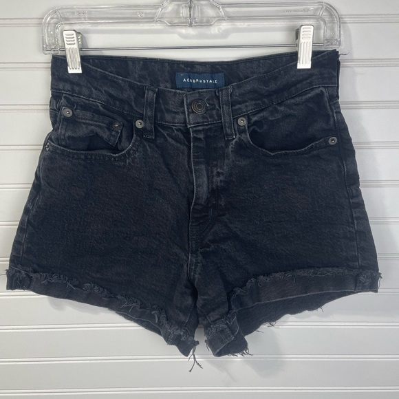 Aeropostale Pants - Aeropostale Women's Black Denim Mom Shorts Size 2 Women’s EUC